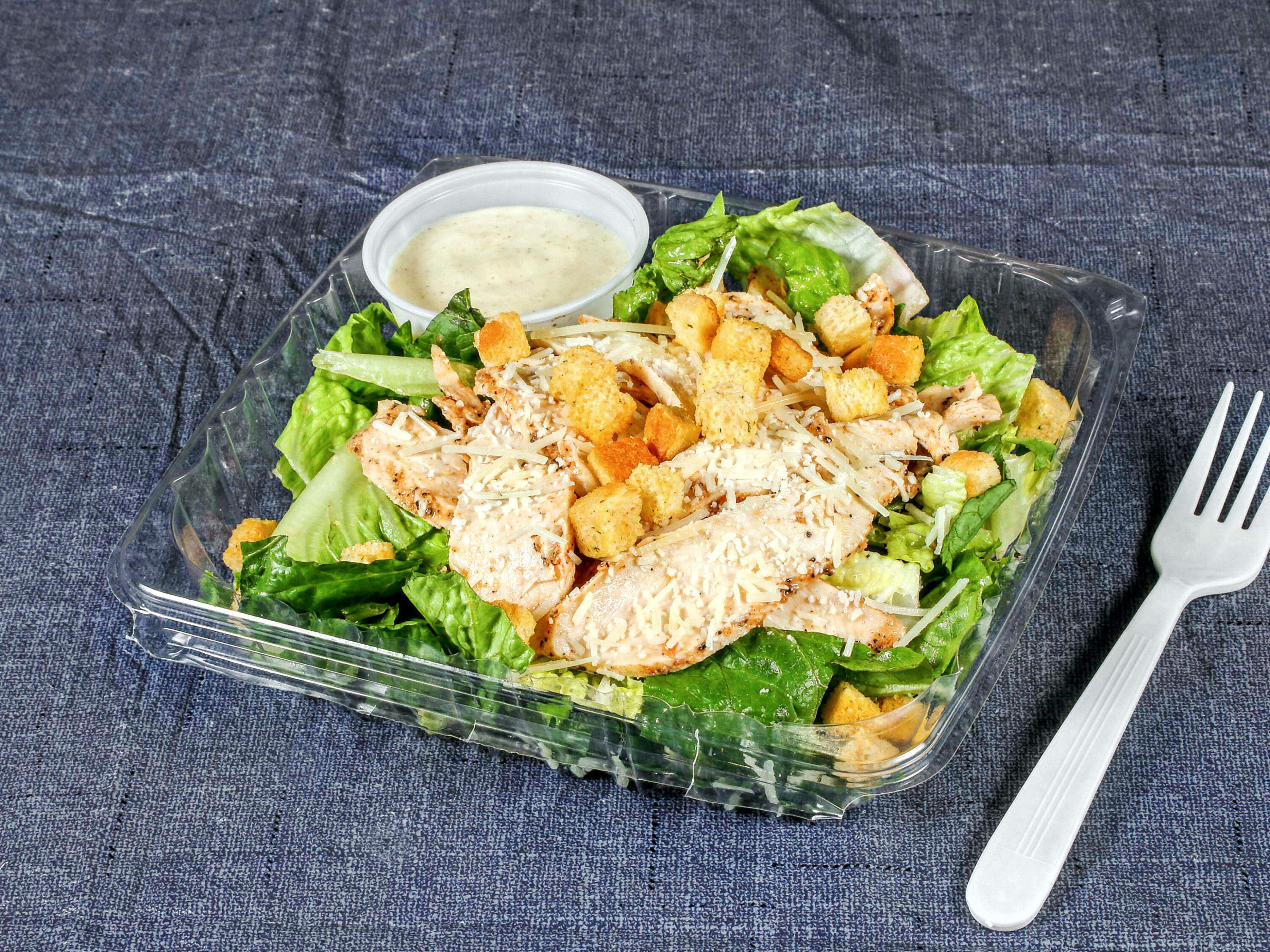 Order Caesar Salad with Chicken food online from Lee's Hoagie House of Lake Wylie store, Clover on bringmethat.com