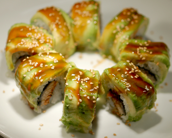 Order Caterpillar Roll food online from Sushi Town store, Beaverton on bringmethat.com