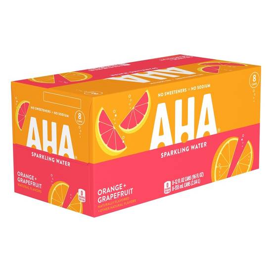 Order Aha Orange Grapefruit Cans (12 oz x 8 ct) food online from Rite Aid store, Girard on bringmethat.com