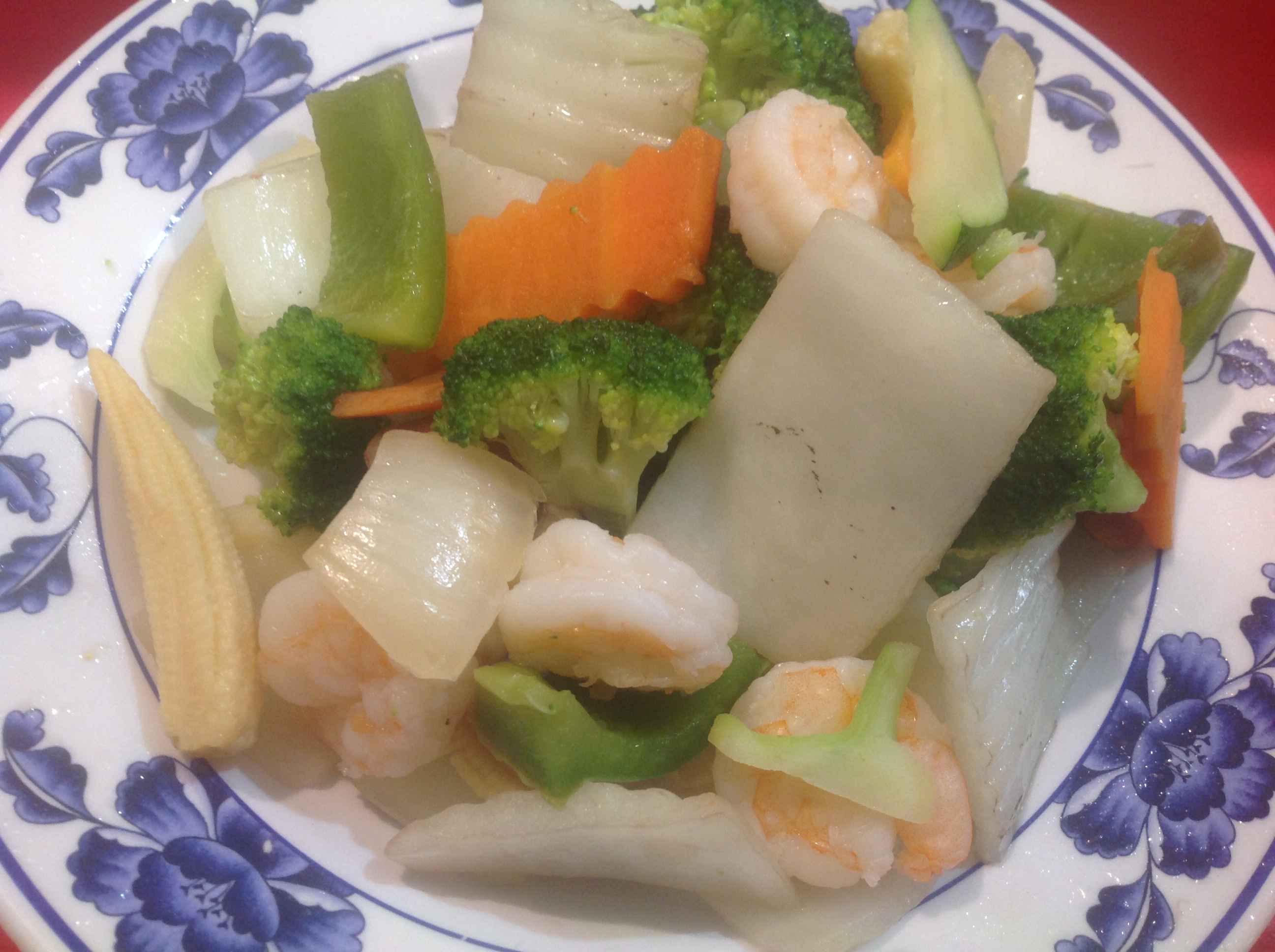 Order D2. Steamed Baby Shrimp with Mixed Vegetables food online from Woodside Kitchen store, Elmhurst on bringmethat.com