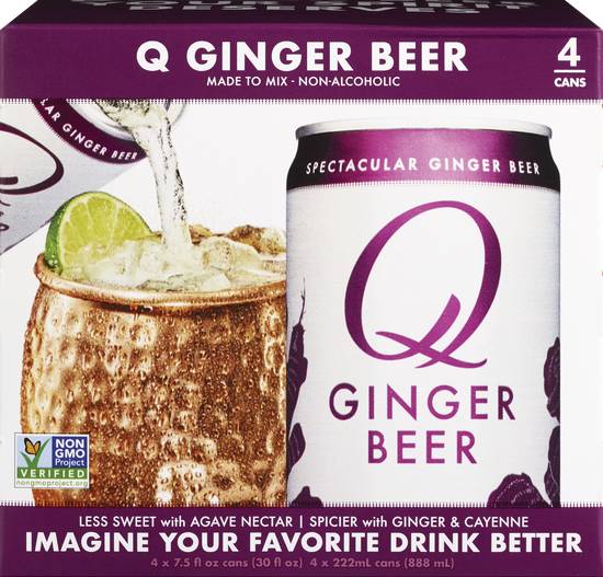 Order Q Mixers Spectacular Ginger Beer, 7.5 OZ Cans, 4 CT food online from Cvs store, SARATOGA on bringmethat.com