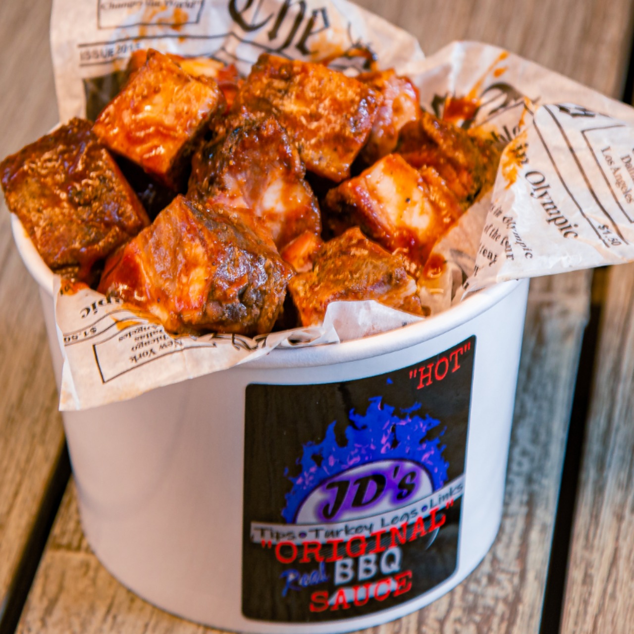 Order Bucket Of Pork Tips (4lbs) food online from Jd's Bbq store, Chicago on bringmethat.com
