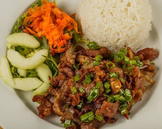 Order Grilled Pork Rice Plate food online from Fusion Cafe store, Metairie on bringmethat.com