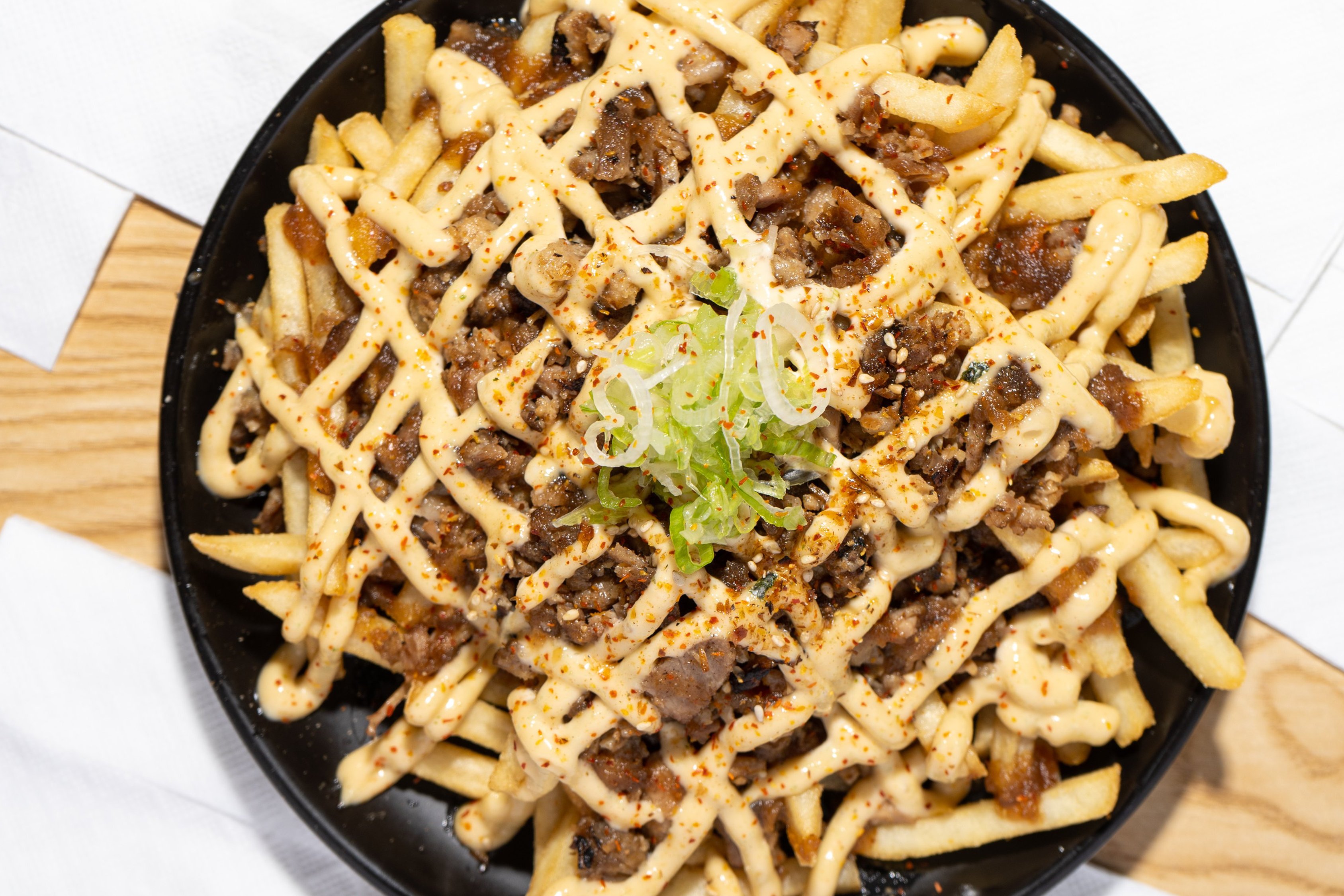 Order Pork Belly Fries food online from Angry Ramen store, San Leandro on bringmethat.com