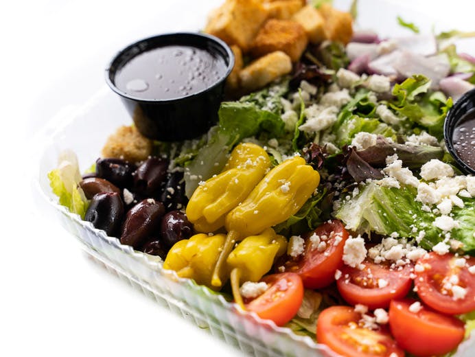 Order Greek Salad - Salad food online from Chicho's Pizza store, Chesapeake on bringmethat.com