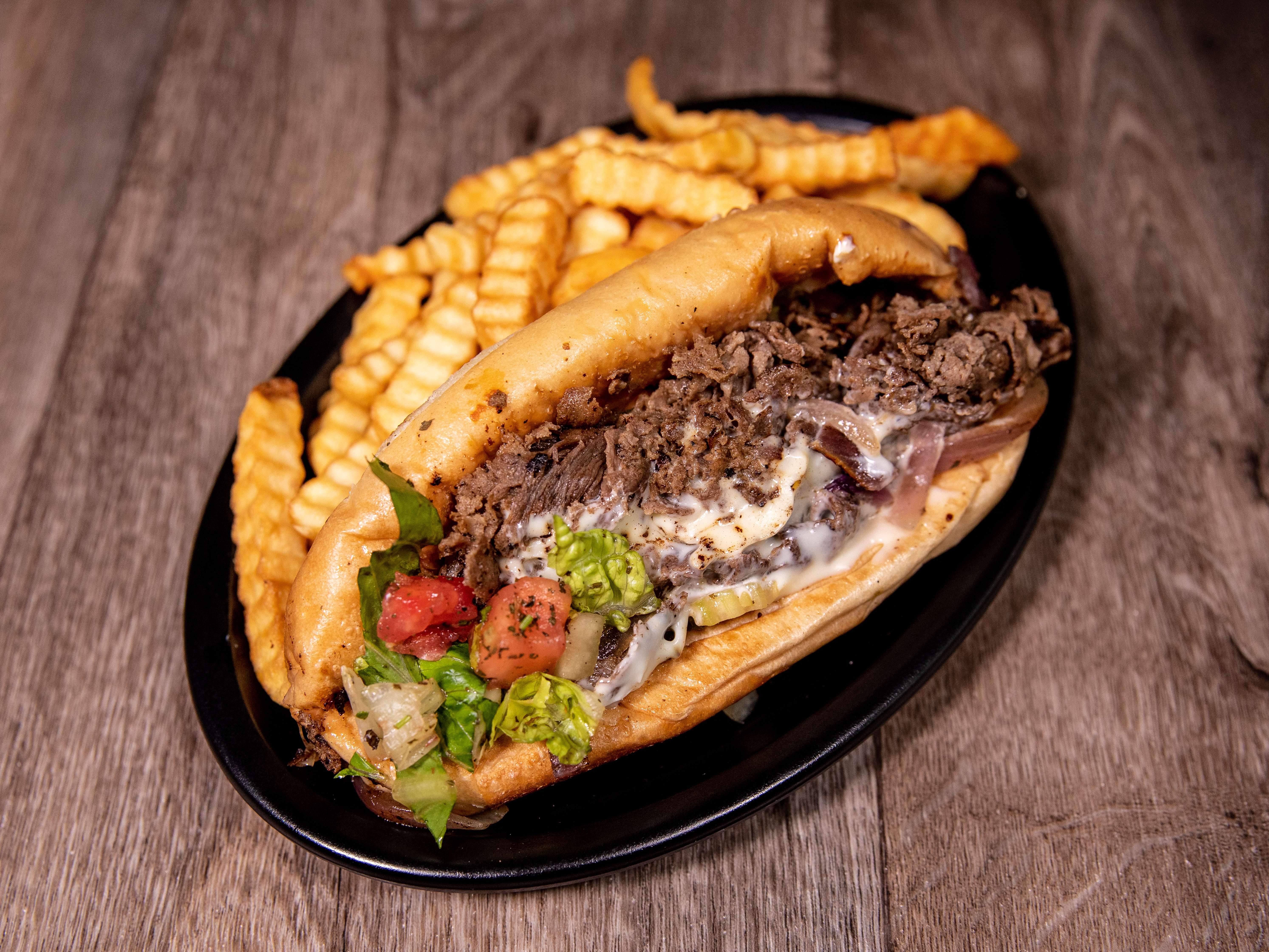 Order Philly Cheese Steak Sandwich food online from La Shish Kabob store, Charlotte on bringmethat.com