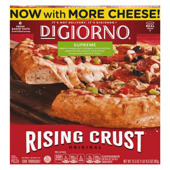 Order DiGiorno Frozen Rising Crust Supreme Pizza 12in 31.5oz food online from Everyday Needs by Gopuff store, Clovis on bringmethat.com