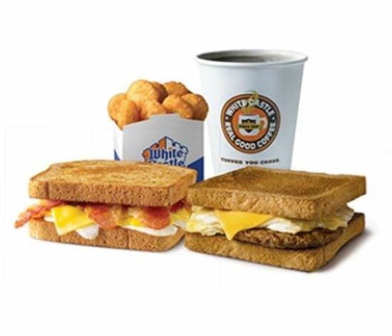 Order 2 BREAKFAST TOAST SLIDER MEAL CAL 1100-1230 food online from White Castle store, Blaine on bringmethat.com