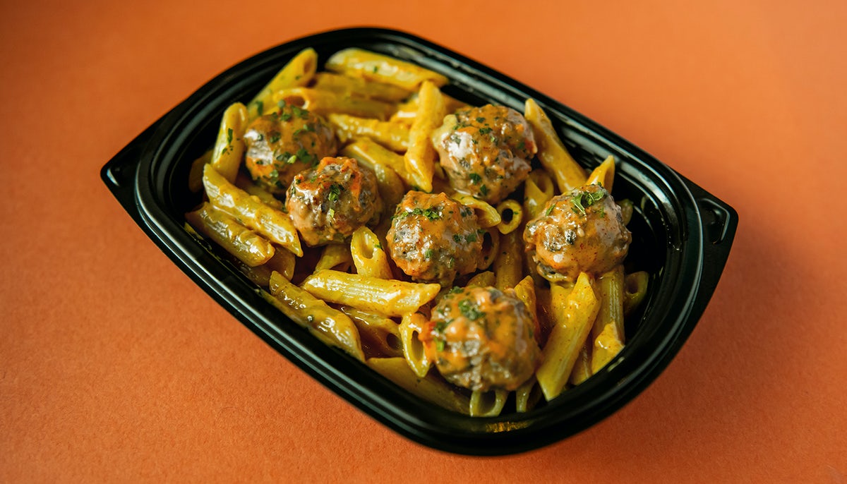 Order NASHVILLE HOT MEATBALL PENNE BOWL food online from The Meatball Corner store, Round Rock on bringmethat.com