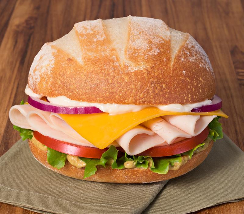 Order Turkey and Cheddar Sandwich food online from Einstein Bros store, Cleveland on bringmethat.com