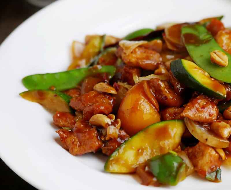 Order Kung Pao Chicken food online from Four Leaves Asian Restaurant store, Huntsville on bringmethat.com