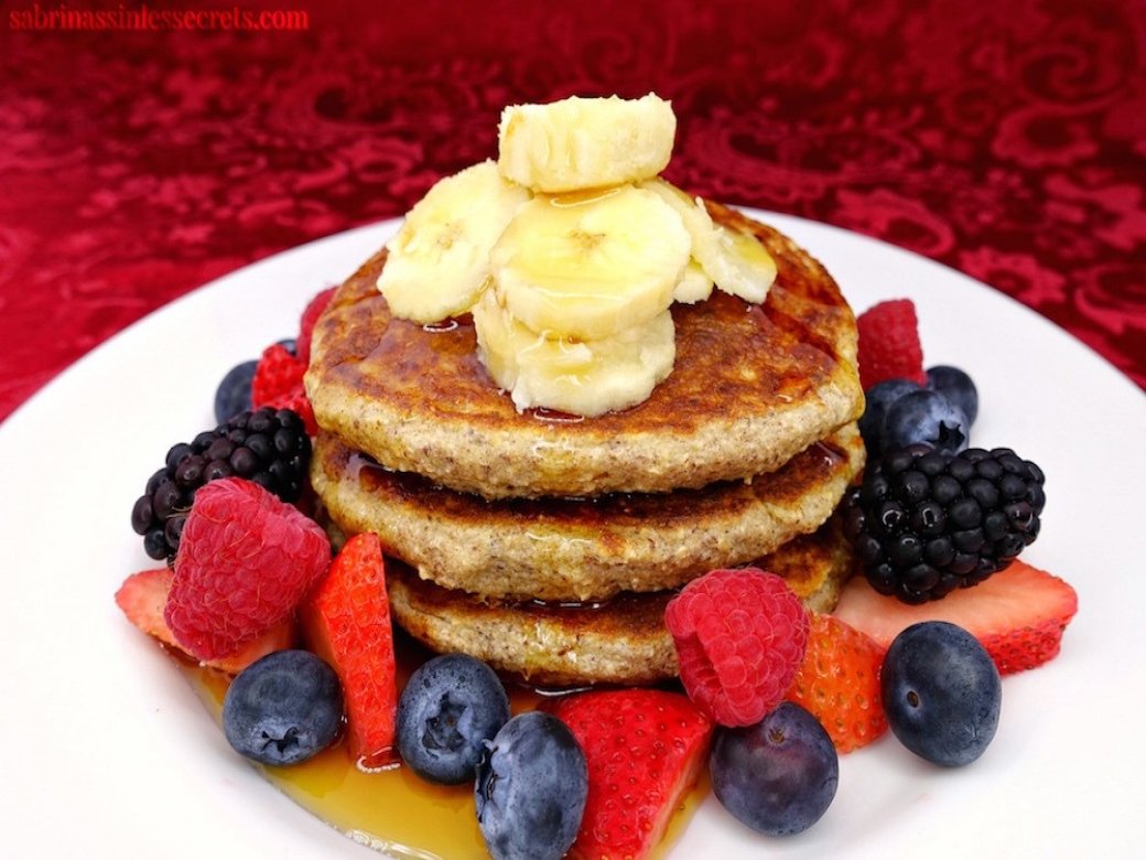 Order Pancakes with Fresh Strawberries food online from Plaza Restaurant store, Boonton on bringmethat.com