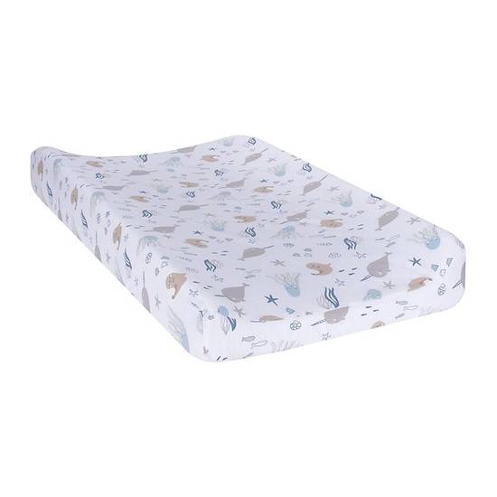 Order Trend Lab® Sea Babies Changing Pad Cover in Grey/Blue food online from Buybuy Baby store, Christiana on bringmethat.com