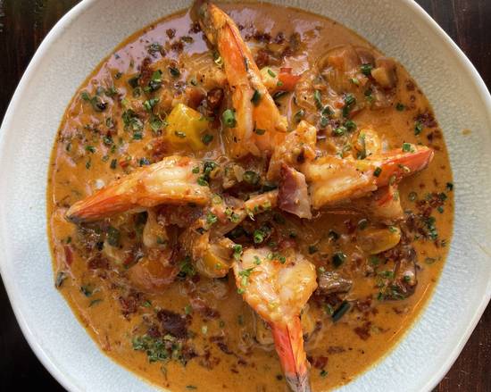 Order Grilled Shrimp & Parmesan Grits food online from Malama Pono Restaurant store, Sherman Oaks on bringmethat.com