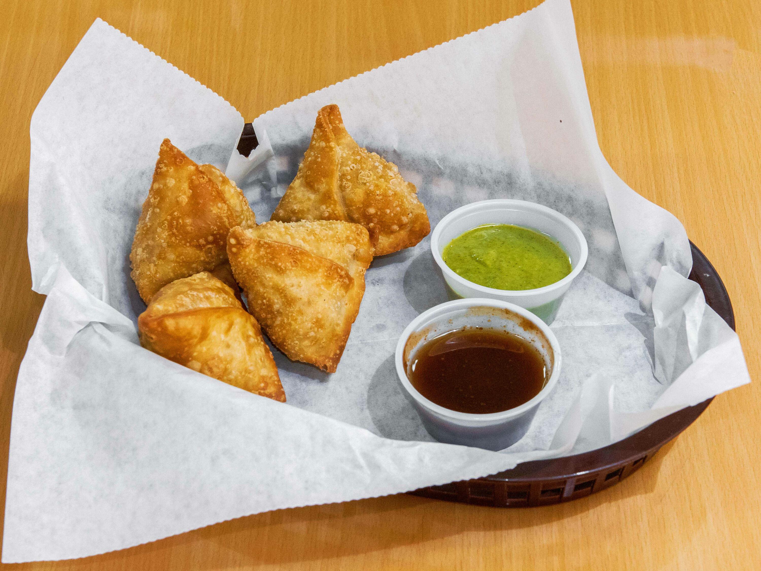 Order Vegetable Samosas (2Pcs) food online from Little Asia Bistro store, Wilmington on bringmethat.com