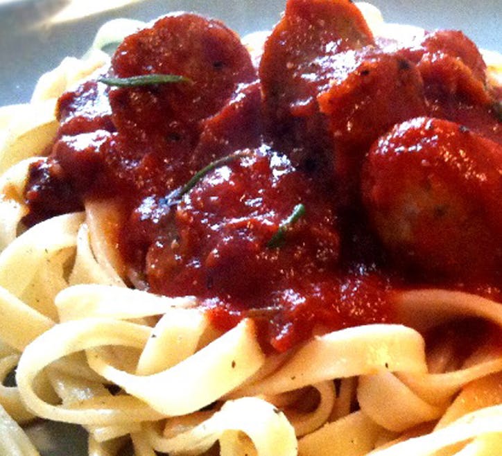 Order Pasta with 2 Italian Sausages - Pasta food online from Napoli Pizza & Pasta store, Houston on bringmethat.com