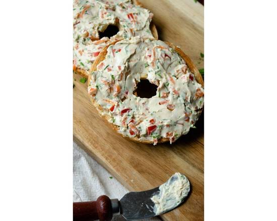 Order Flagel with Flavored Cream Cheese food online from Bagel Toasterie store, Commack on bringmethat.com