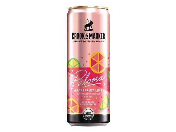 Order Crook & Marker Grapefruit Lime Paloma - 8x 11.5oz Cans food online from Garfield's Beverage Warehouse store, Chicago on bringmethat.com
