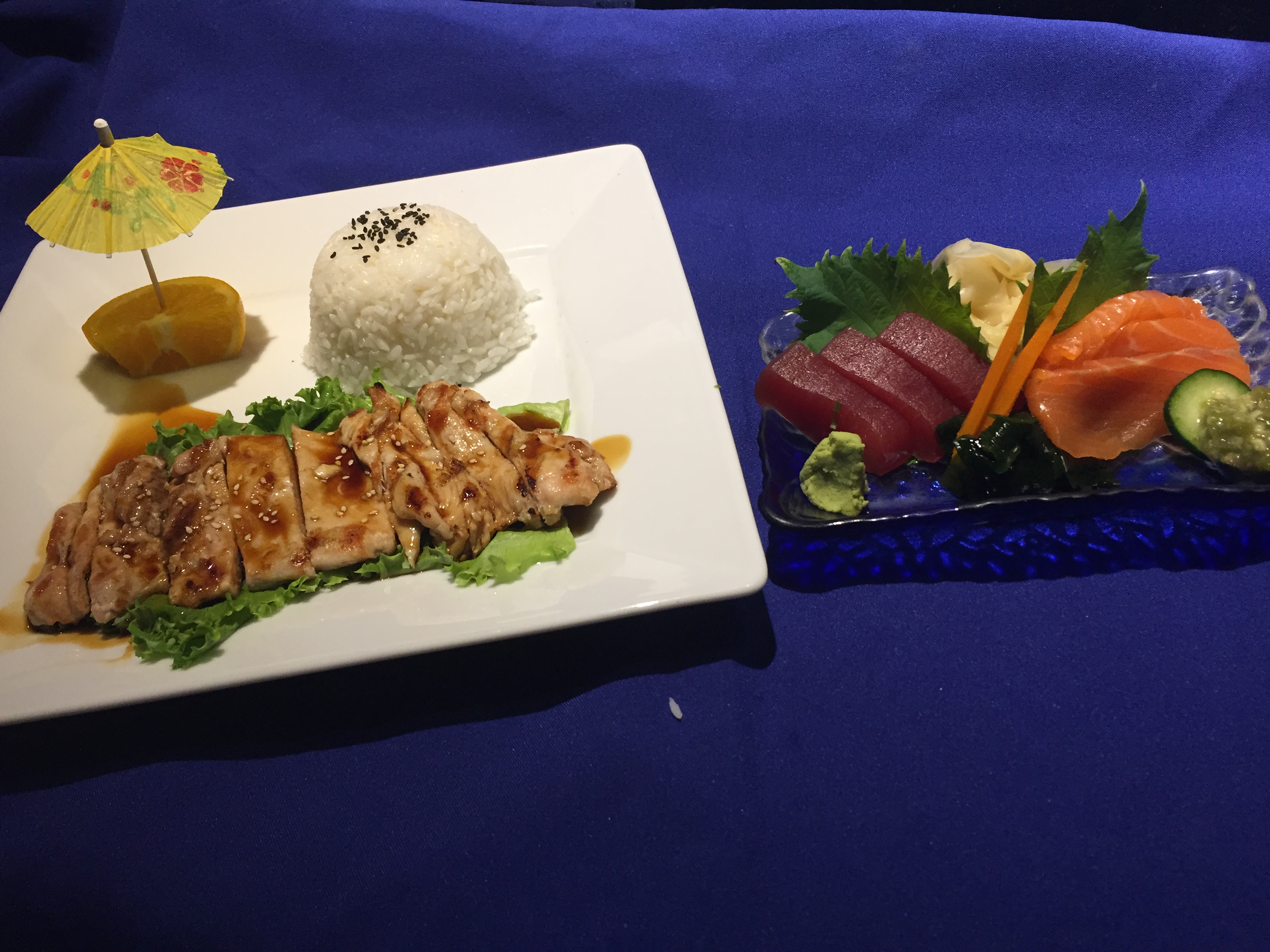 Order 1. Chicken Teriyaki and Sashimi Hyuga Dinner food online from Hyuga Sushi store, San Marcos on bringmethat.com