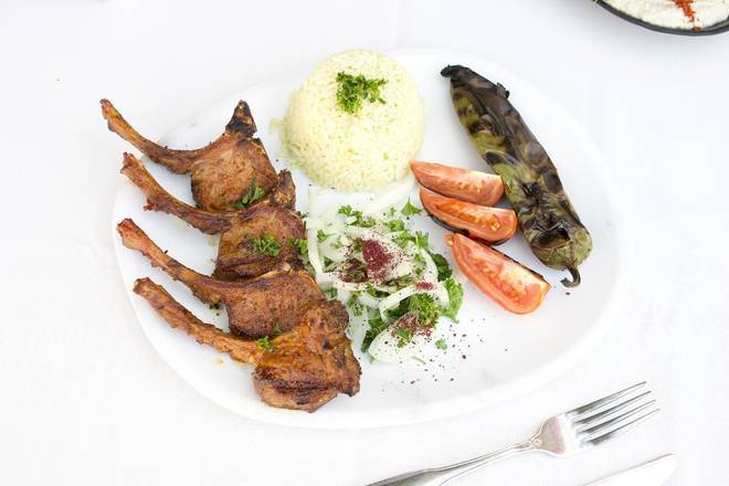 Order Lamb Chops Plate food online from Elena Greek Armenian Cuisine store, Glendale on bringmethat.com