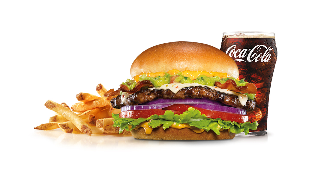 Order Guacamole Bacon Angus Burger Combo  food online from Carl's Jr store, Edmond on bringmethat.com