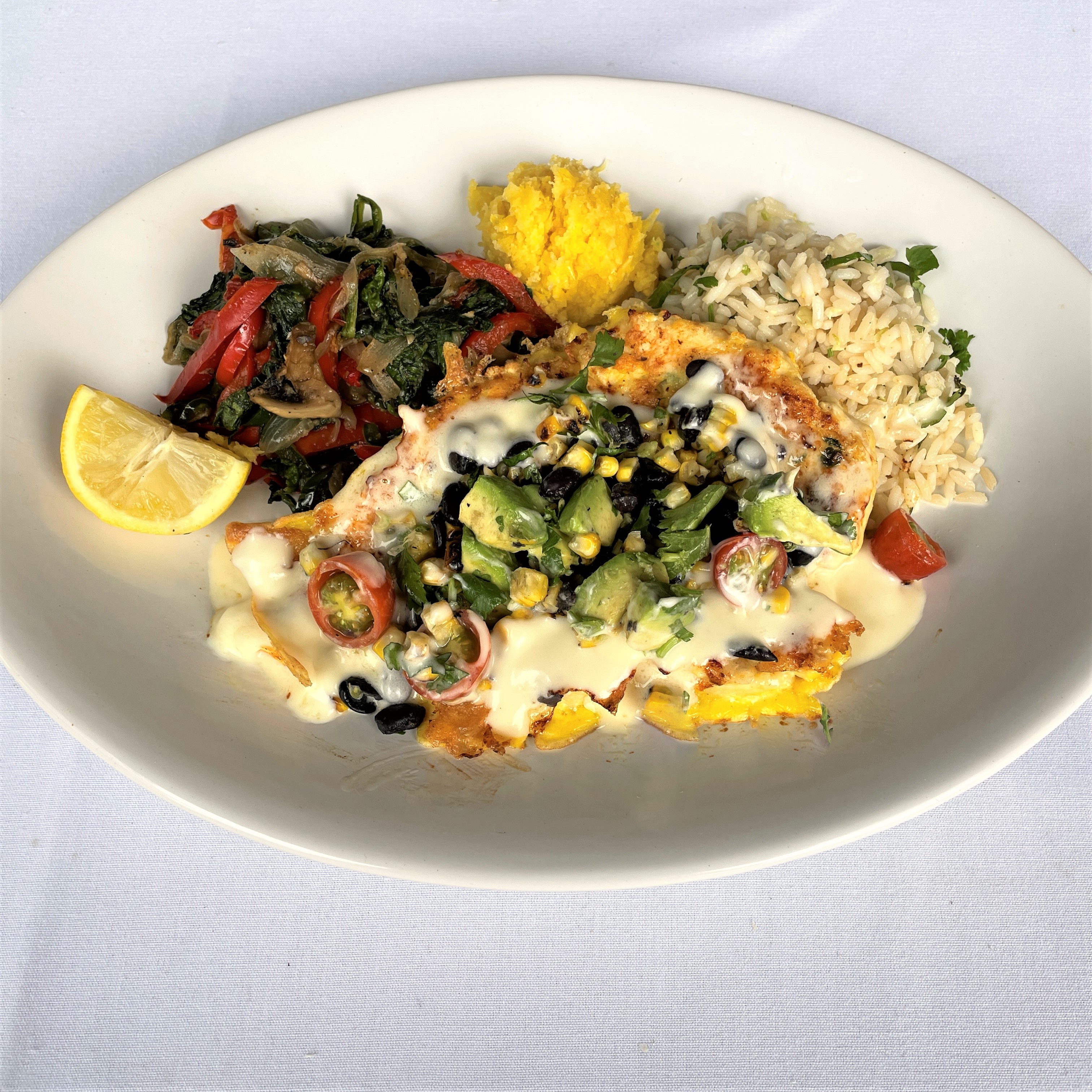 Order SOUTHWEST CHICKEN PICCATA food online from Blue Mesa Grill store, Addison on bringmethat.com
