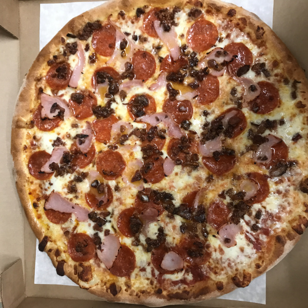 Order Meat Lovers Pizza food online from Ricky's New York Pizza store, Durham on bringmethat.com