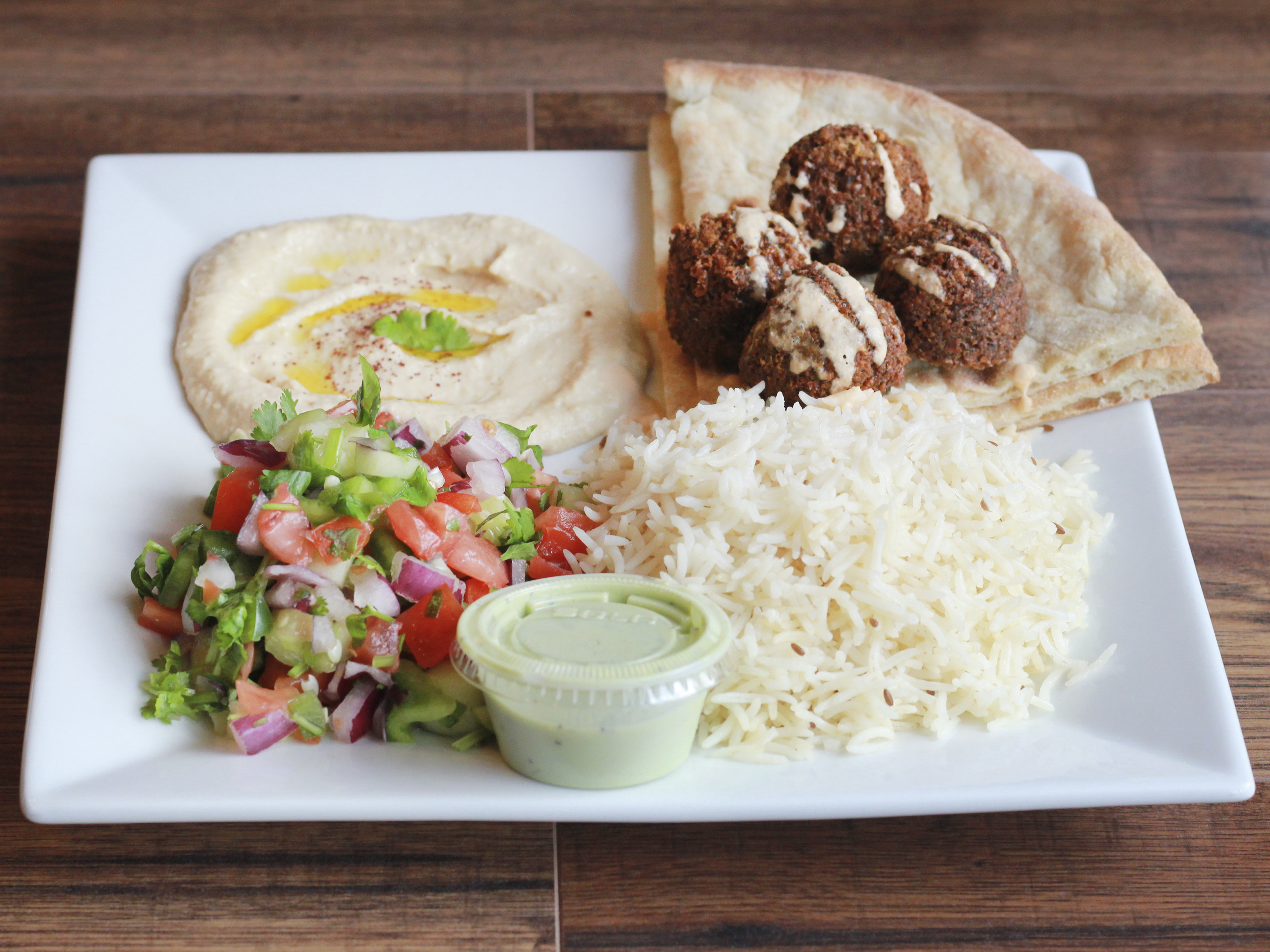 Order Falafel Platter food online from The Kabul Fresh Grill store, Baltimore on bringmethat.com