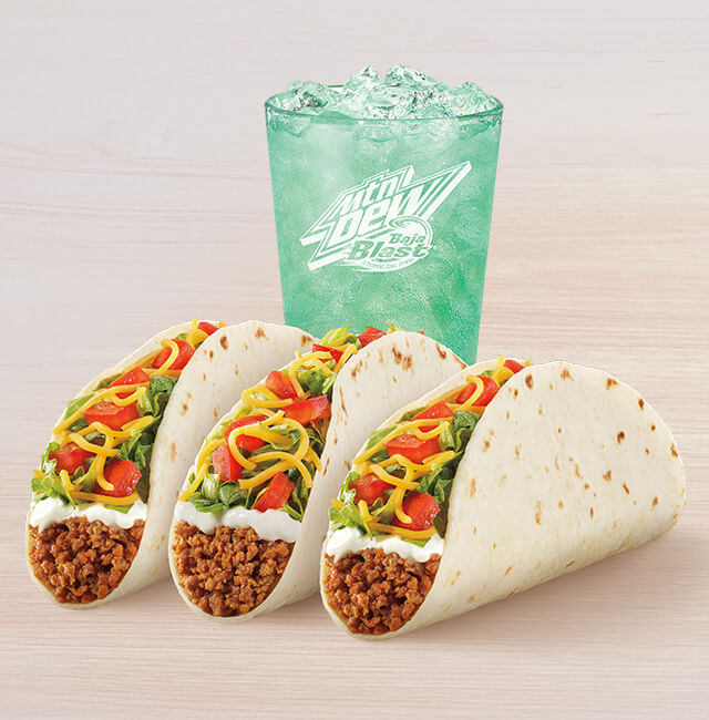 Order 3 Soft Tacos Supreme® Combo food online from Taco Bell store, Eagle River on bringmethat.com