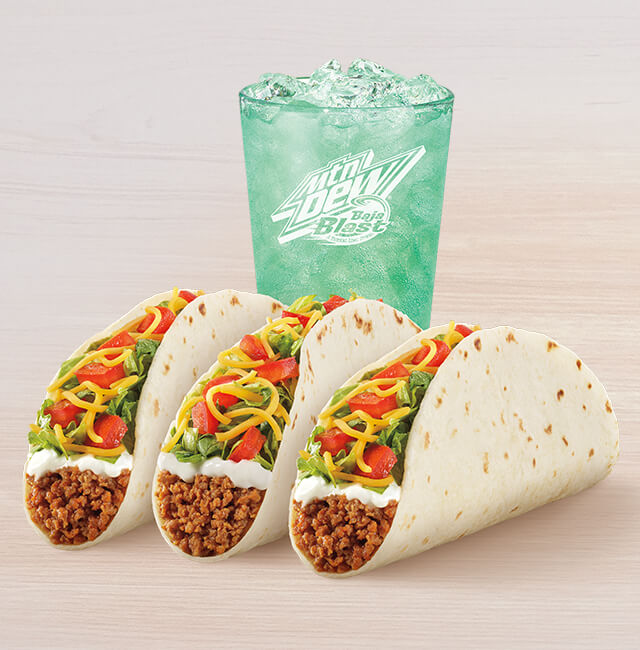 Order 3 Soft Tacos Supreme® Combo food online from Taco Bell store, Nashville on bringmethat.com