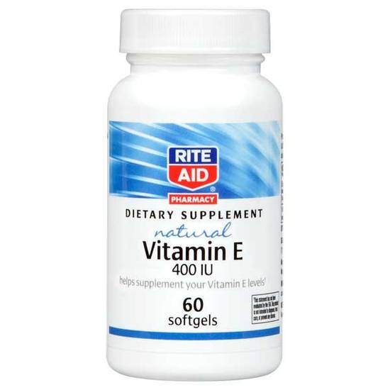 Order Rite Aid Natural Vitamin E Softgels (60 ct) food online from Rite Aid store, Palm Desert on bringmethat.com