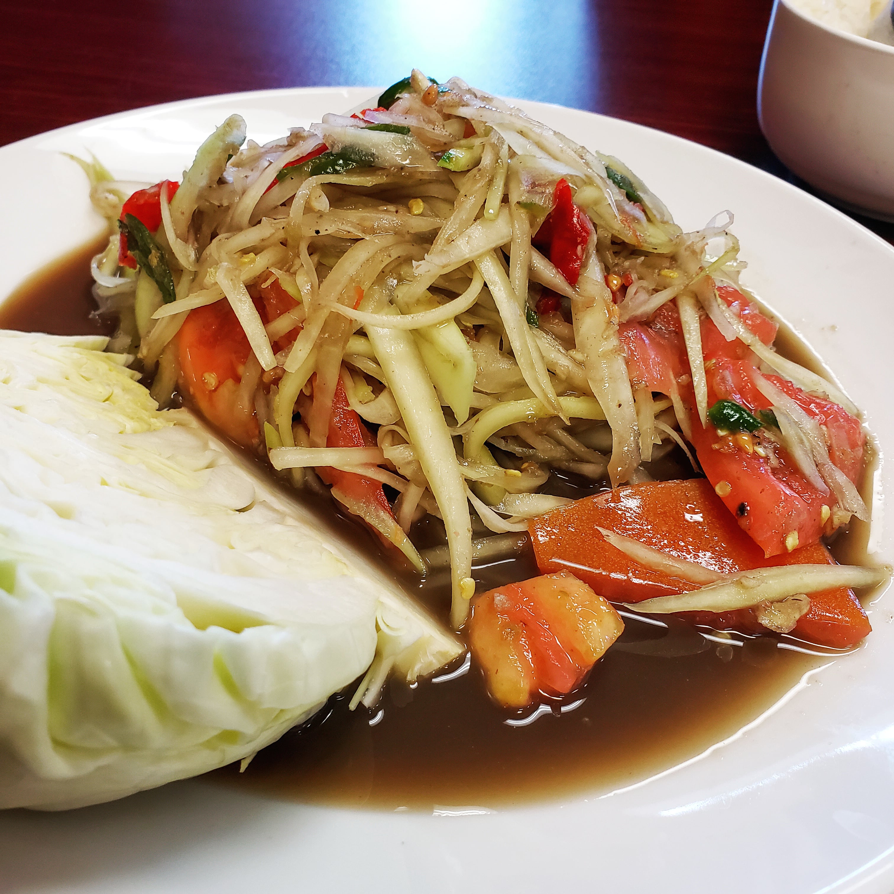Order 17.Papaya Salad (Laos)* food online from Ocha Thai Express store, Henderson on bringmethat.com