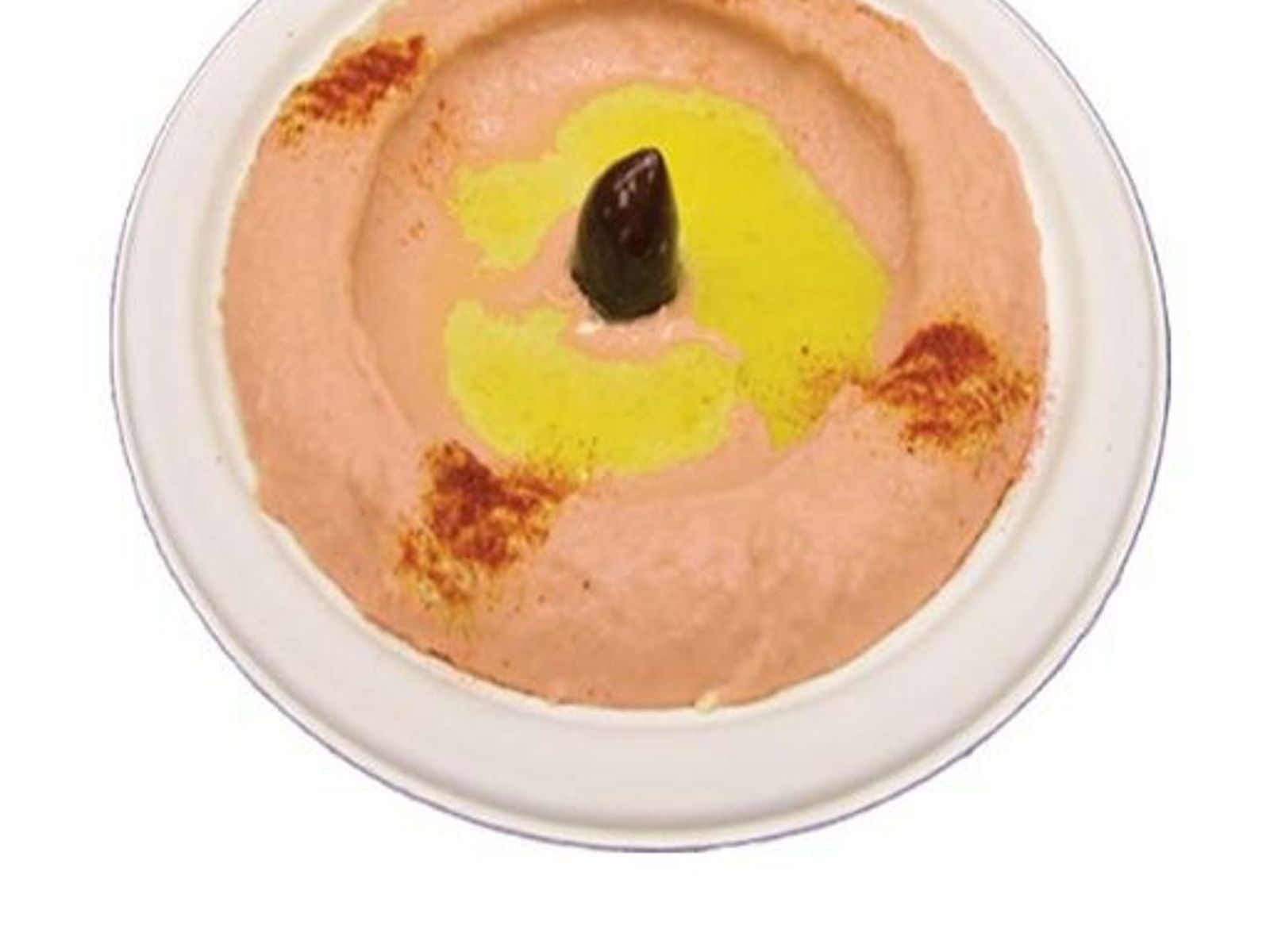 Order RED PEPPER HUMMUS + 2 PITAS food online from Olives Mediterranean Grill store, Phoenix on bringmethat.com