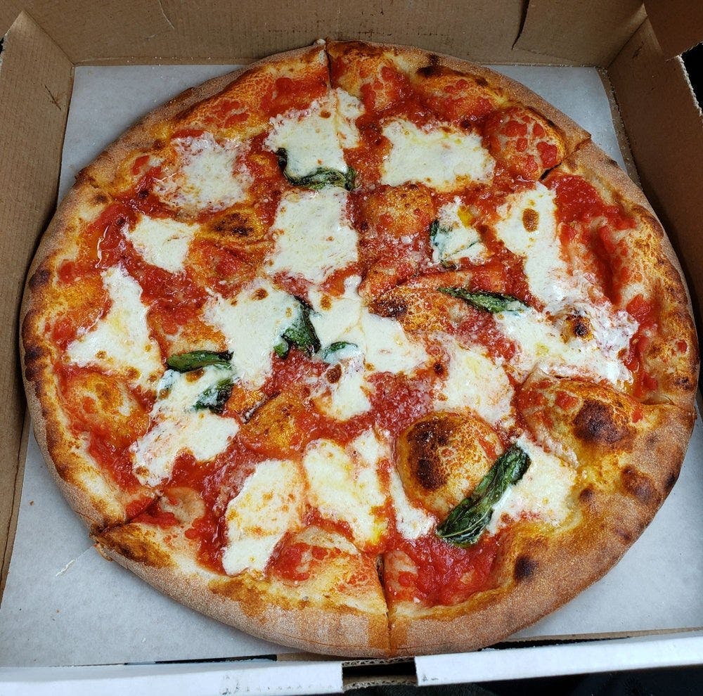 Order Margherita Pizza - 18" (8 Slices) food online from Cafe Gia store, Medford on bringmethat.com