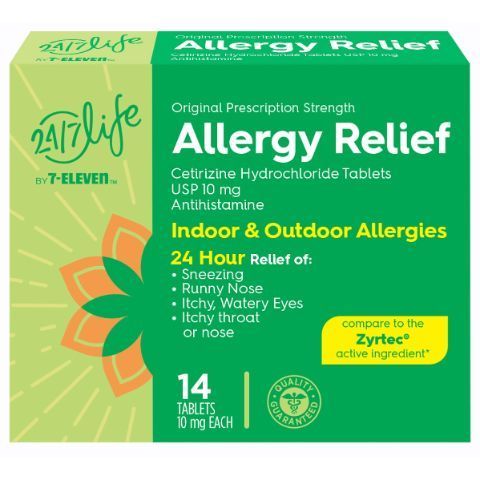 Order 24/7 Life Allergy Relief 10mg 24hr 10ct Tab food online from 7-Eleven store, Georgetown on bringmethat.com