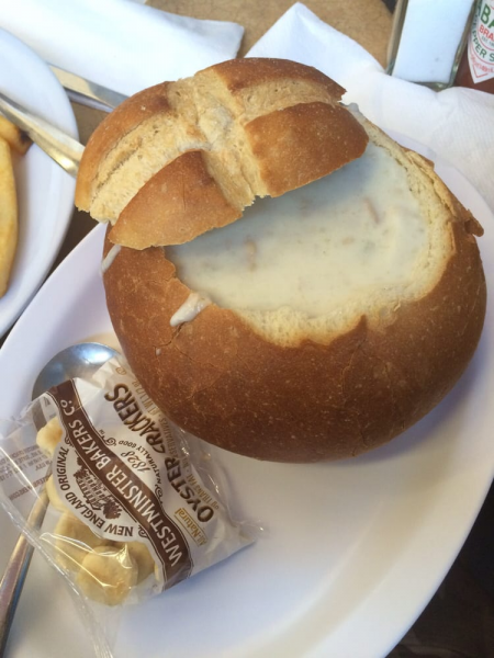 Order Clam Chowder in Sourdough Bread Bowl food online from The City Fish store, Cupertino on bringmethat.com