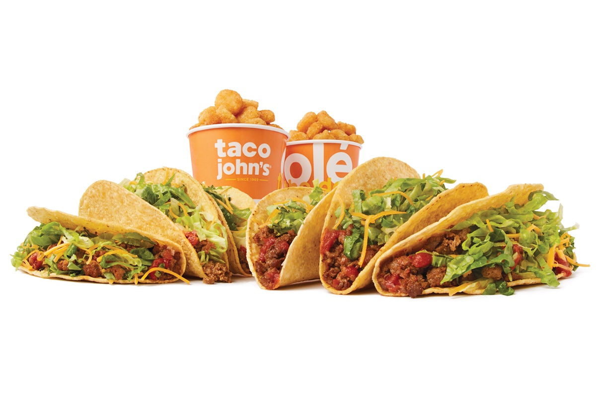 Order Six Pack of Crispy Tacos  food online from Taco John's store, Lawrence on bringmethat.com