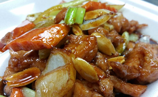 Order 1. Almond Chicken food online from Jasmine Garden Chinese restaurant store, Riverside on bringmethat.com
