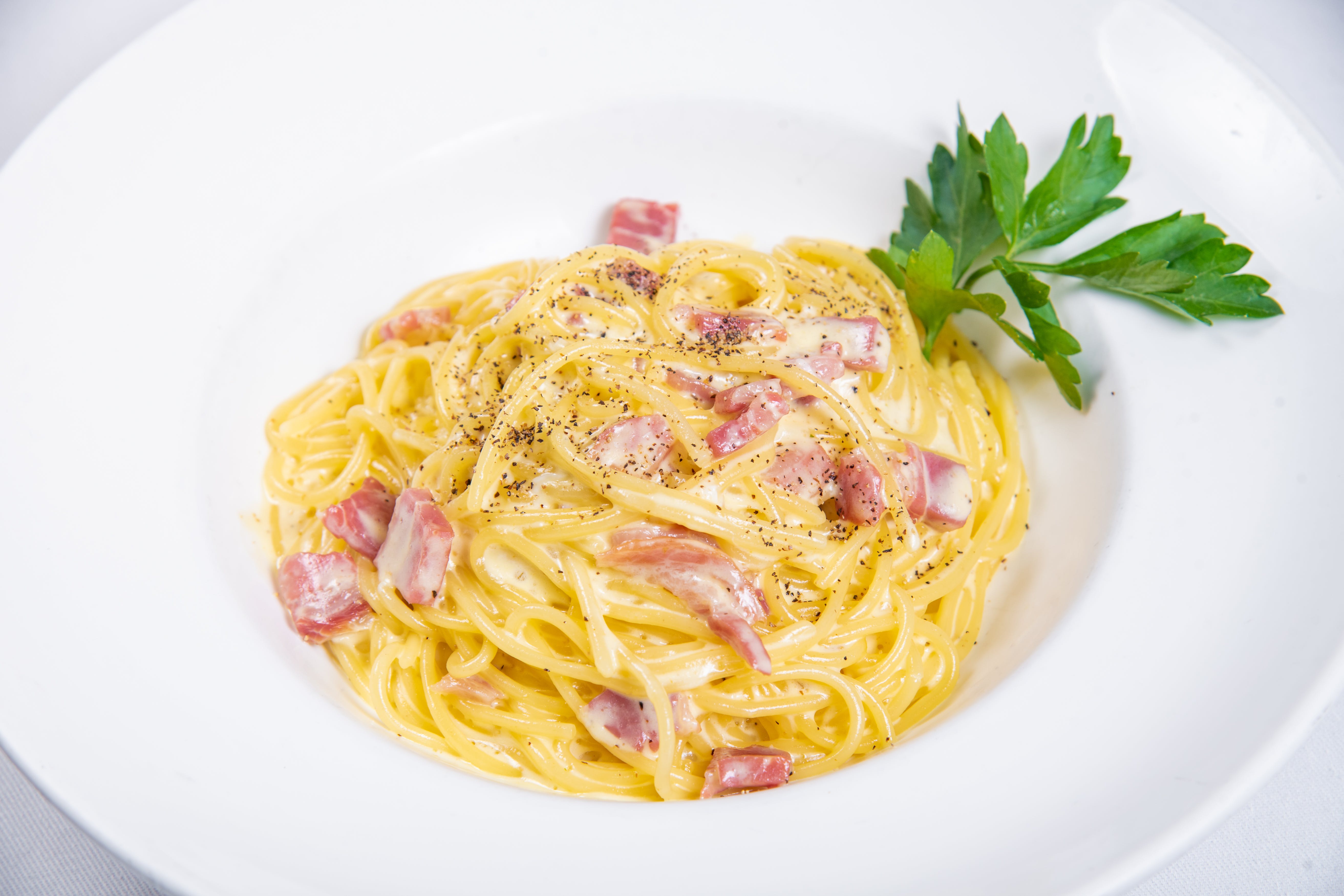 Order Spaghetti Carbonara - Pasta food online from Antica Trattoria store, Flushing on bringmethat.com
