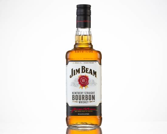 Order Jim Beam Kentucky Straight, 750mL whiskey (35.0% ABV) food online from Express Food And Liquor store, Round Lake Beach on bringmethat.com
