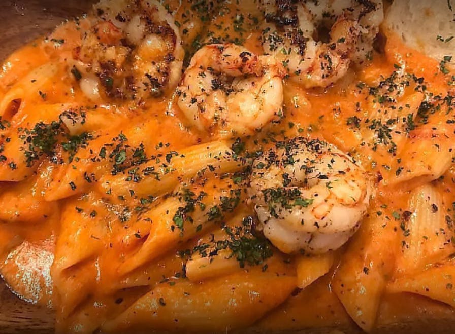 Order Shrimp Scampi with Spaghetti - Entree food online from Anna Maria Pizza store, Jersey City on bringmethat.com