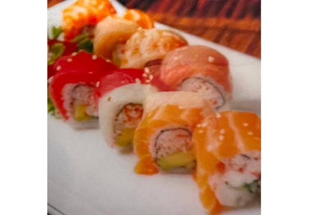 Order Rainbow Roll food online from Happy Sushi store, Gardena on bringmethat.com