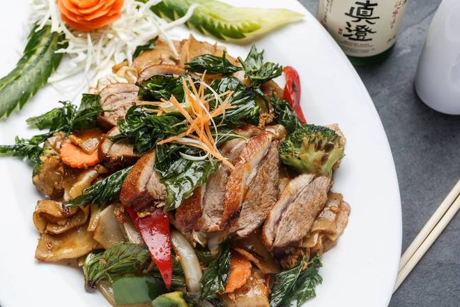 Order Drunken Duck Noodles food online from SukhoThai on Royal St. store, New Orleans on bringmethat.com