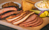 Order 3 Meat Combo Plate food online from Billy Sims BBQ store, Joplin on bringmethat.com