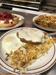 Order 3 Egg and a Country Fried Steak food online from Waffles Breakfast & Lunch store, Salinas on bringmethat.com