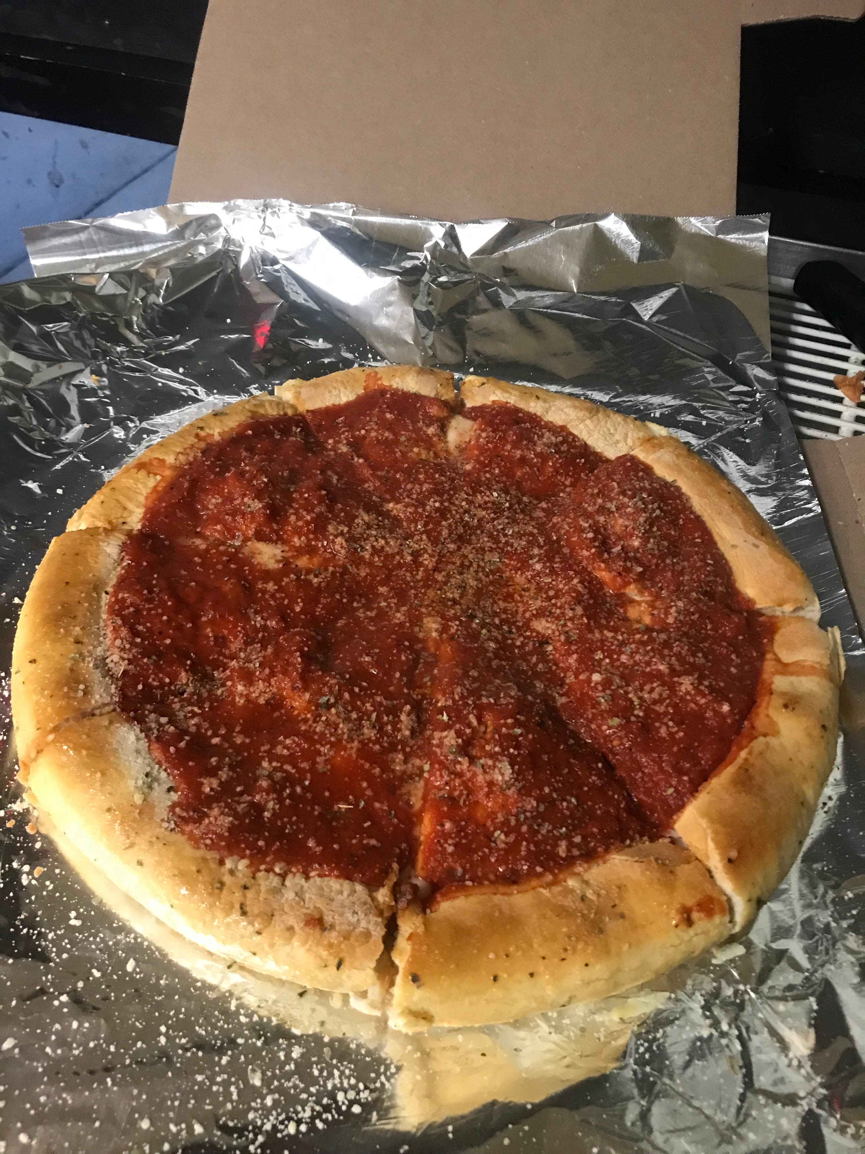 Order Stuffed Pizza - 10" - Small food online from Dough Bros store, Rockford on bringmethat.com