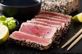 Order Black Pepper Tuna Tataki food online from Oyama Sushi & Steakhouse store, Cedar Rapids on bringmethat.com