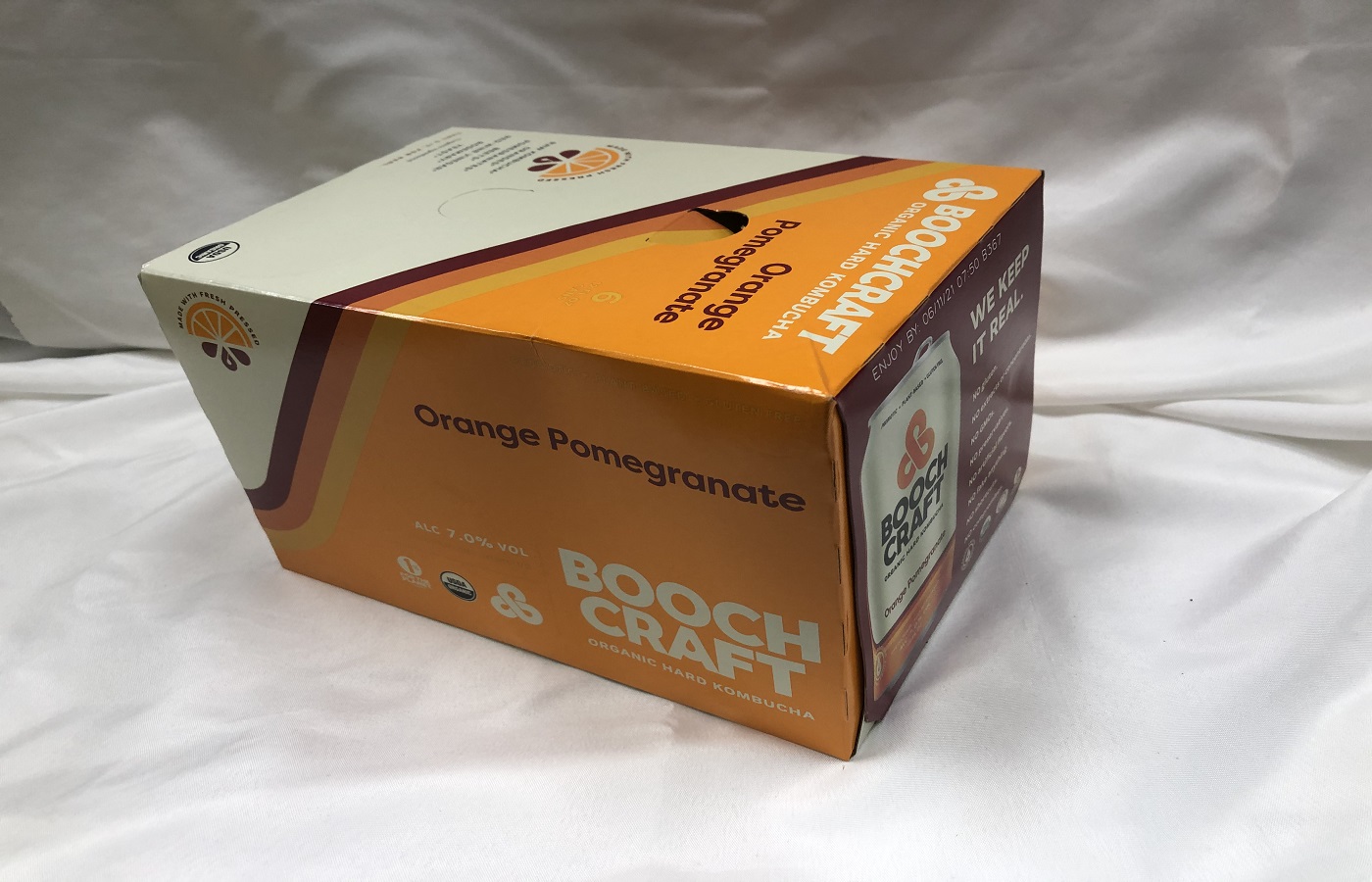 Order Boochcraft Orange Pomegranate 6 Pack-12 oz. Cans food online from Sb Liquor & Crafts store, Santa Barbara on bringmethat.com