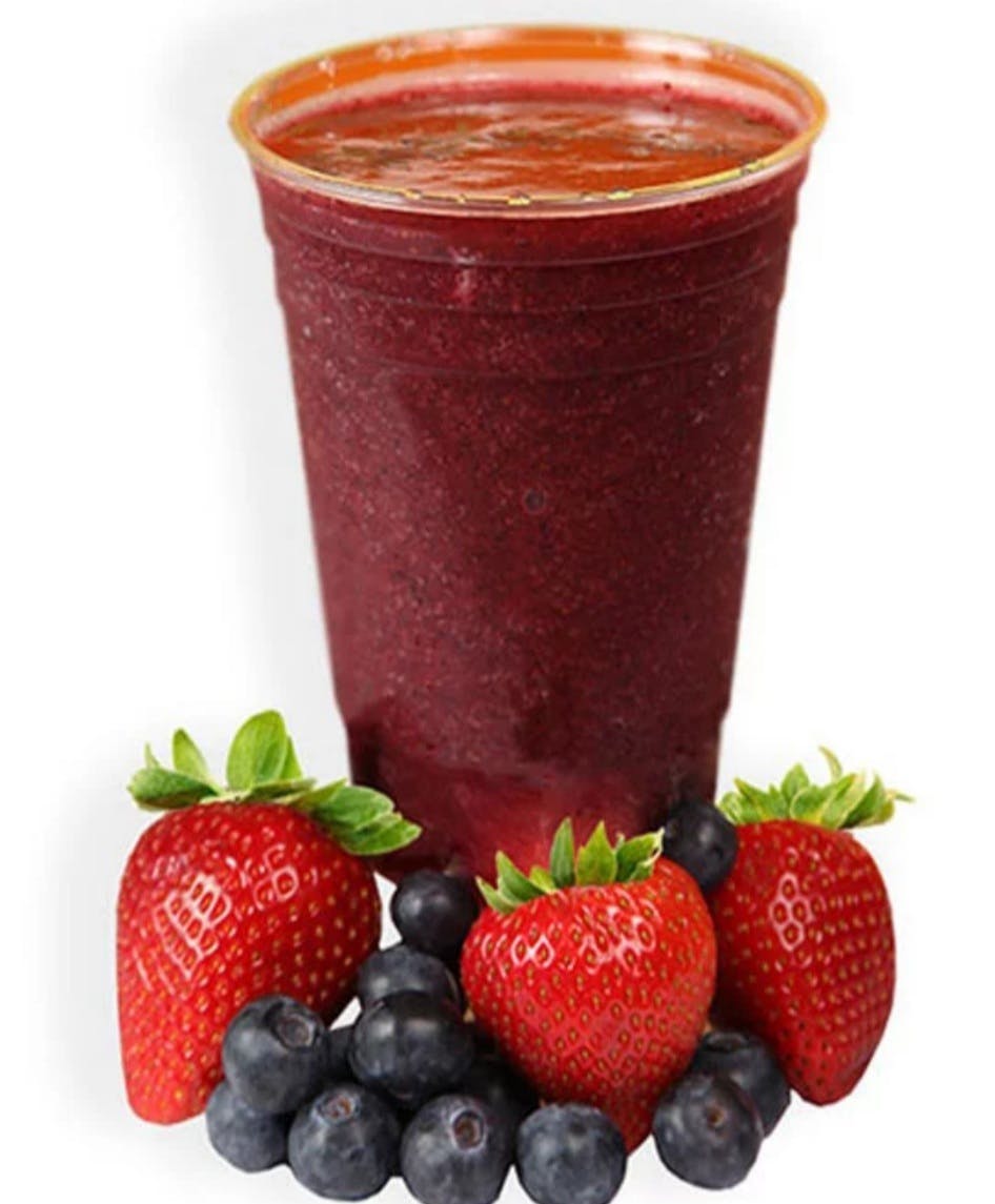 Order Strawberry Blueberry Smoothie - Small food online from J-Joe Berrylicious store, White Plains on bringmethat.com