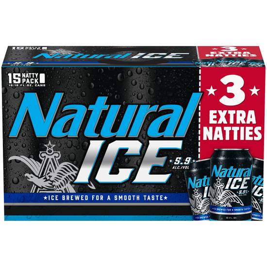 Order Natural Ice, 30pk-12oz can beer (5.9% ABV) food online from Mimi Liquor store, Joliet on bringmethat.com